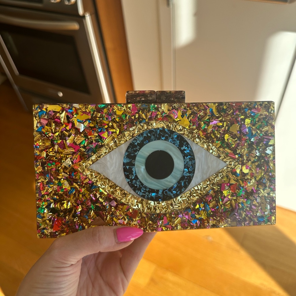Sparkly Evil Eye Clutch